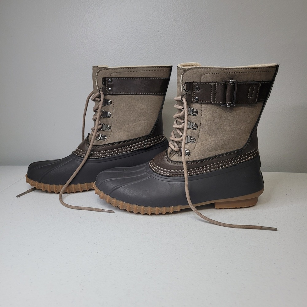 Esprit Cove Womens Duck Boots Brown Tan Faux Fur Lined Winter NETAUG16 Size 8.5